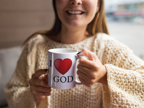 Coffee Mug - I Love God - Bible, Gift