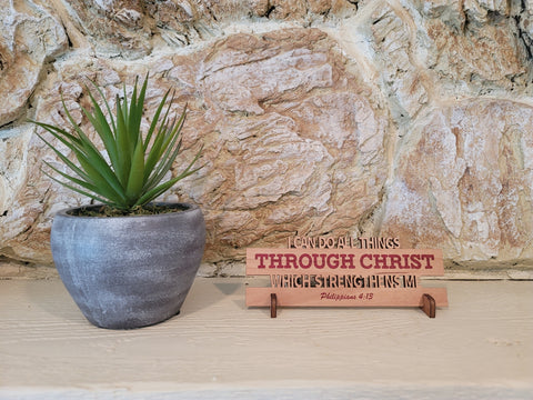 Philippians 4:13 3D Wood Plaque